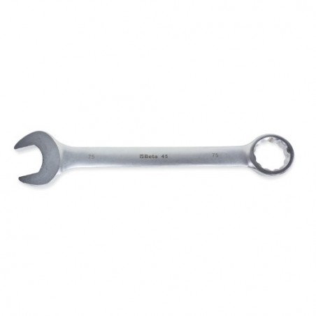45 60 Llave combinada con una boca fija y otra de estrella en ángulo, tipo pesado, cromada