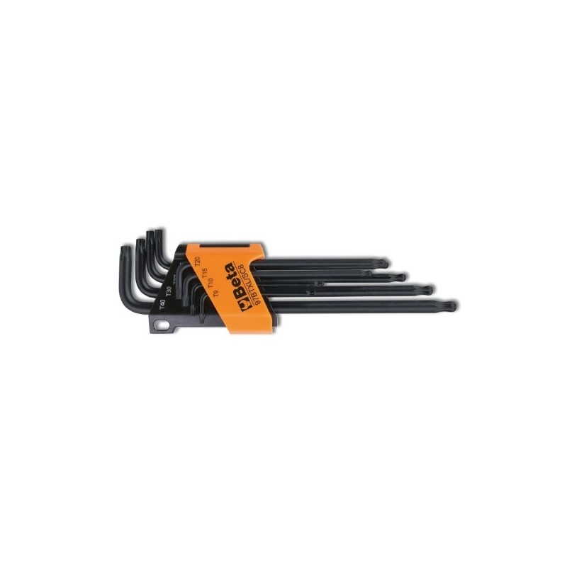 97BTXL/SC8 Juego de 8 llaves acodadas con cabeza esférica para tornillos Torx&reg,, modelo largo