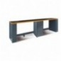 C55BG/D4 Banco de trabajo doble de 4 metros con pata central para mobiliario para taller RSC55, gris