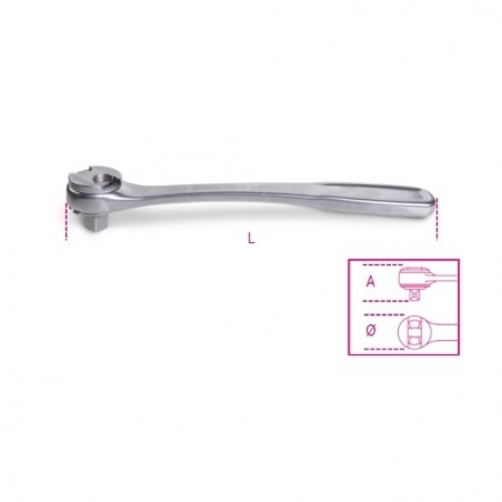 920/55 INOX Carraca reversible con cuadrado macho 1/2,, de acero inoxidable