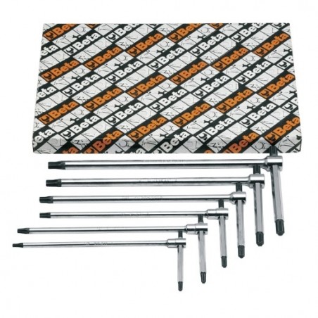 951TX/S6 Juego de 6 llaves en T con tres extremidades Torx&reg,, cromadas