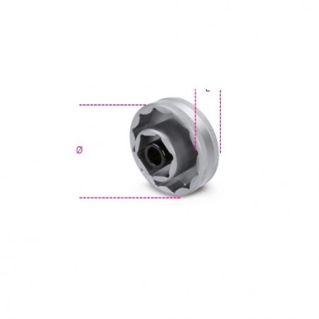 3075B 55 Llave de vaso poligonal para tuercas de bujes de rueda Ducati