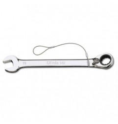 142HS 11 Llave combinada con carraca reversible, cromada, anticaída