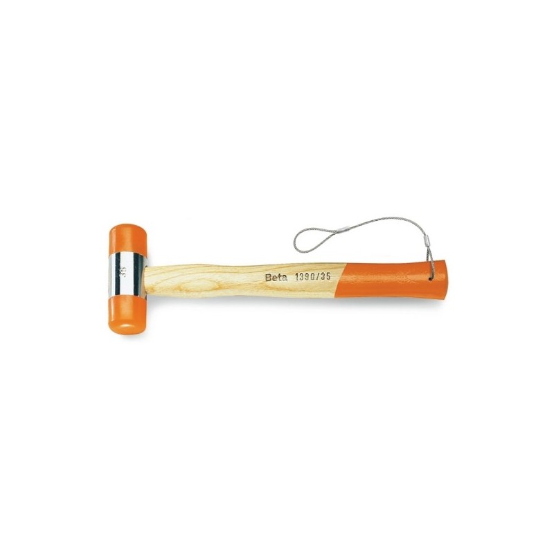 1390HS 35 Mazo de cabeza intercambiable de plástico, mango de madera, anticaída