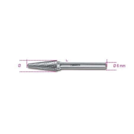 426MD/TA12 Lima rotativa de metal duro, corte cruzado HM6