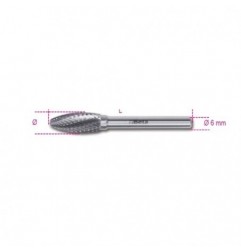 426MD/OG12 Lima rotativa de metal duro, corte cruzado HM6