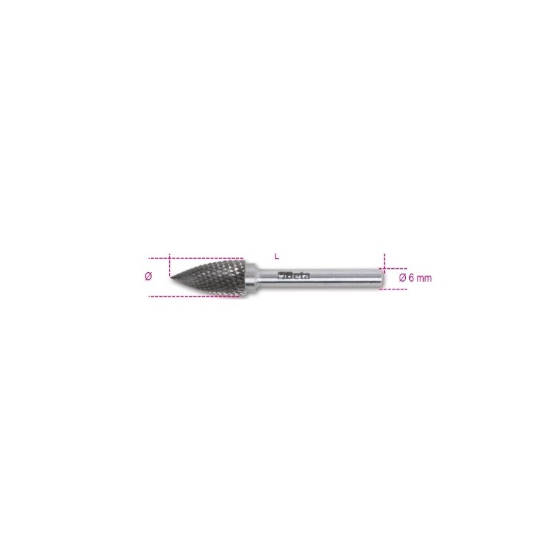 426MD/F9,5 Lima rotativa de metal duro, corte cruzado HM6