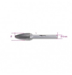 426MD/FA9,5 Lima rotativa de metal duro, corte cruzado HM6