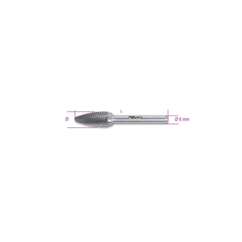 426MD/FA9,5 Lima rotativa de metal duro, corte cruzado HM6