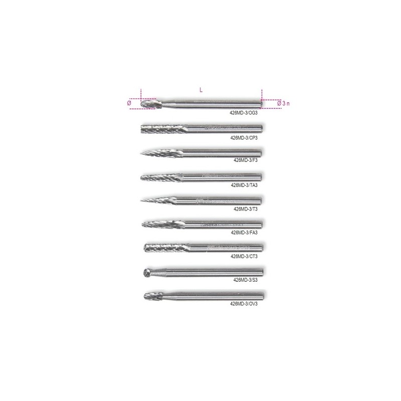 426MD-3/CT3 Mini fresa de metal duro giratoria