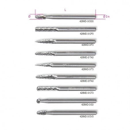 426MD-3/CT3 Mini fresa de metal duro giratoria