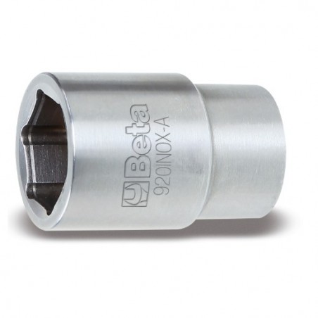 920INOX-A 9 Vaso de 1/2, hexagonal, de acero inoxidable