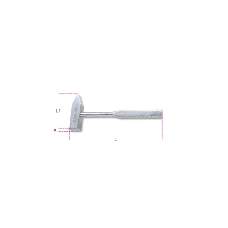 1370INOX 500 Martillo de tipo alemán para mecánicos, de acero inoxidable