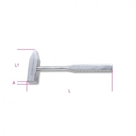 1370INOX 500 Martillo de tipo alemán para mecánicos, de acero inoxidable