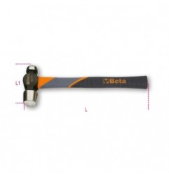 1377T 570 Martillo de cabeza redonda y boca esférica para caldereros y hojalateros, mango de fibra