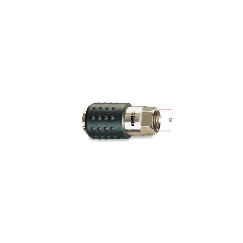 1917F 1/2 Racor universal de esfera con goma antichoque