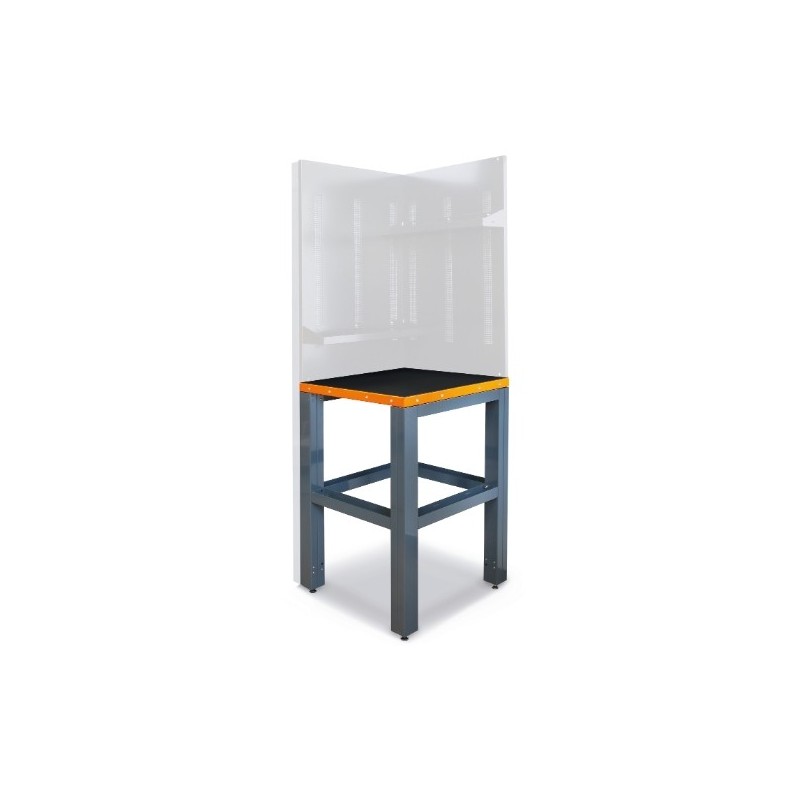 C55KAI-O Encimera de esquina angular 700x700 mm con patas para mobiliario para taller RSC55, naranja
