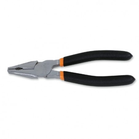 1150 220 Alicate universal de gran efecto cromado, con mangos recubiertos con 2 capas de PVC antideslizante