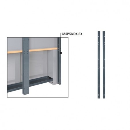 C55P/2MDX-SX Pareja de montantes de pared derecha/izquierda para mobiliario para taller RSC55