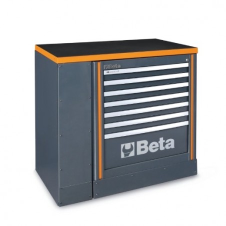 C55BO/1 Banco de trabajo de extensión de 1 metro para mobiliario para taller RSC55, naranja