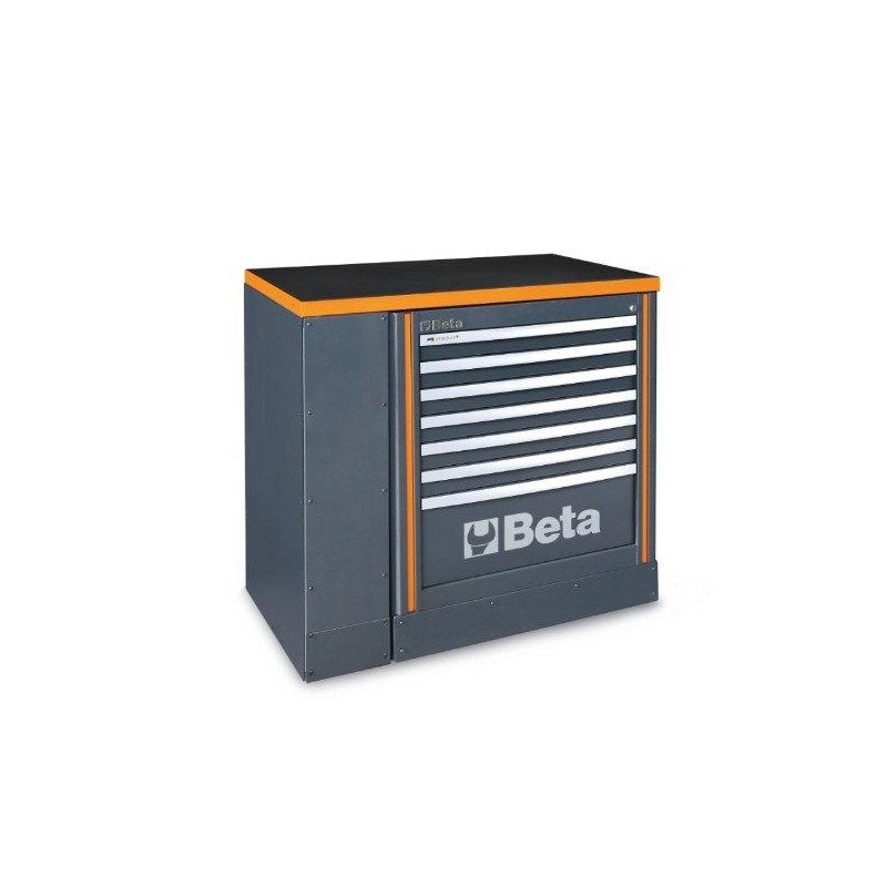 C55BG/1 Banco de trabajo de extensión de 1 metro para mobiliario para taller RSC55, gris