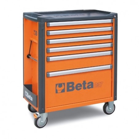 C37/6-O Cajonera móvil con 6 cajones, naranja