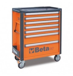 C37/7-O Cajonera móvil con 7 cajones, naranja
