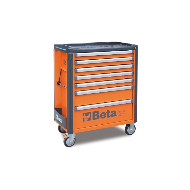 C37/7-O Cajonera móvil con 7 cajones, naranja