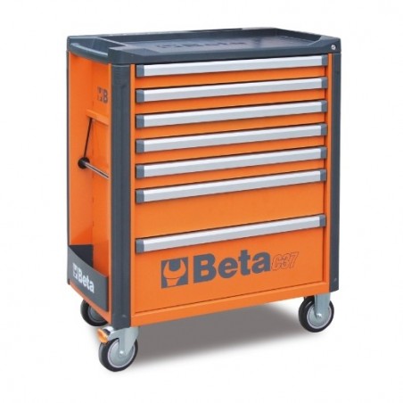 C37/7-O Cajonera móvil con 7 cajones, naranja