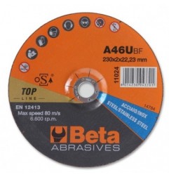 11024 230X2,0 Disco abrasivo de corte para acero y acero inoxidable, de calibre fino, con centro deprimido