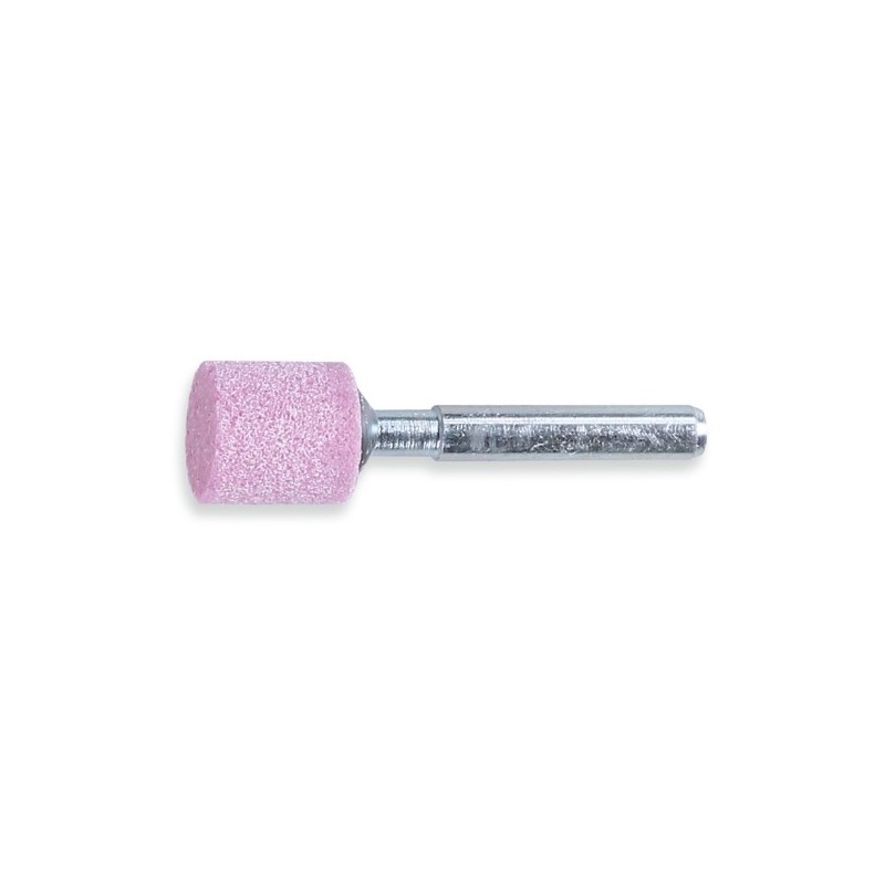 11101 12X15 Muela con mango, granos abrasivos de corindón rosa con aglomerante cerámico, forma cilíndrica