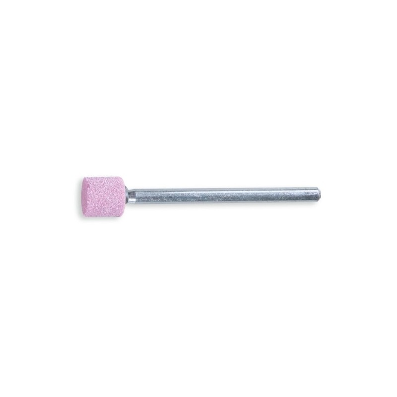 11102 15X15 Muela con mango, granos abrasivos de corindón rosa con aglomerante cerámico, forma cilíndrica
