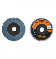 11200B 60 Disco de láminas con tela abrasiva de circonio, soporte de plástico, monolámina, con perfil plano