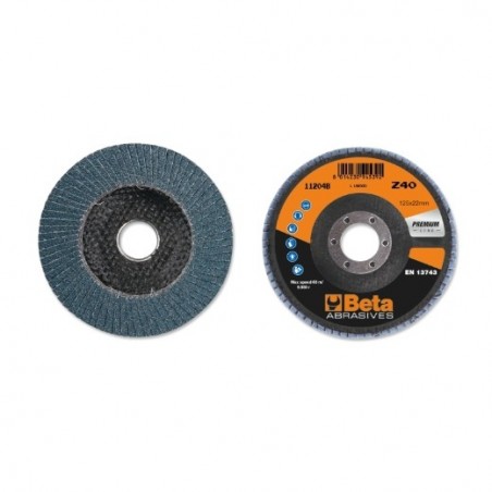 11204B 60 Disco de láminas con tela abrasiva de circonio, soporte de fibra de vidrio, monolámina, con perfil plano
