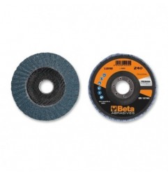 11208B 60 Disco de láminas con tela abrasiva de circonio, soporte de fibra de vidrio, bilámina, con perfil plano
