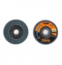 11216B 80 Disco de láminas con tela abrasiva de circonio, soporte de fibra de vidrio, monolámina, con perfil plano