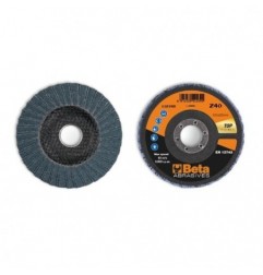 11218B 60 Disco de láminas con tela abrasiva de circonio, soporte de fibra de vidrio, bilámina, con perfil plano