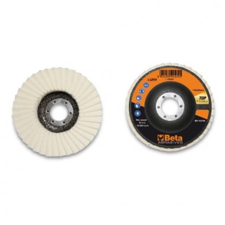 11259 115 Disco de láminas de fieltro, soporte de fibra de vidrio, monolámina, con perfil plano