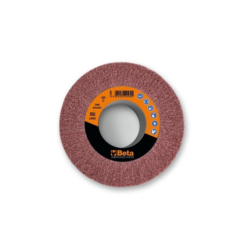 11320 VF Rueda de láminas de tela no tejida con orificio, fibras sintéticas de corindón